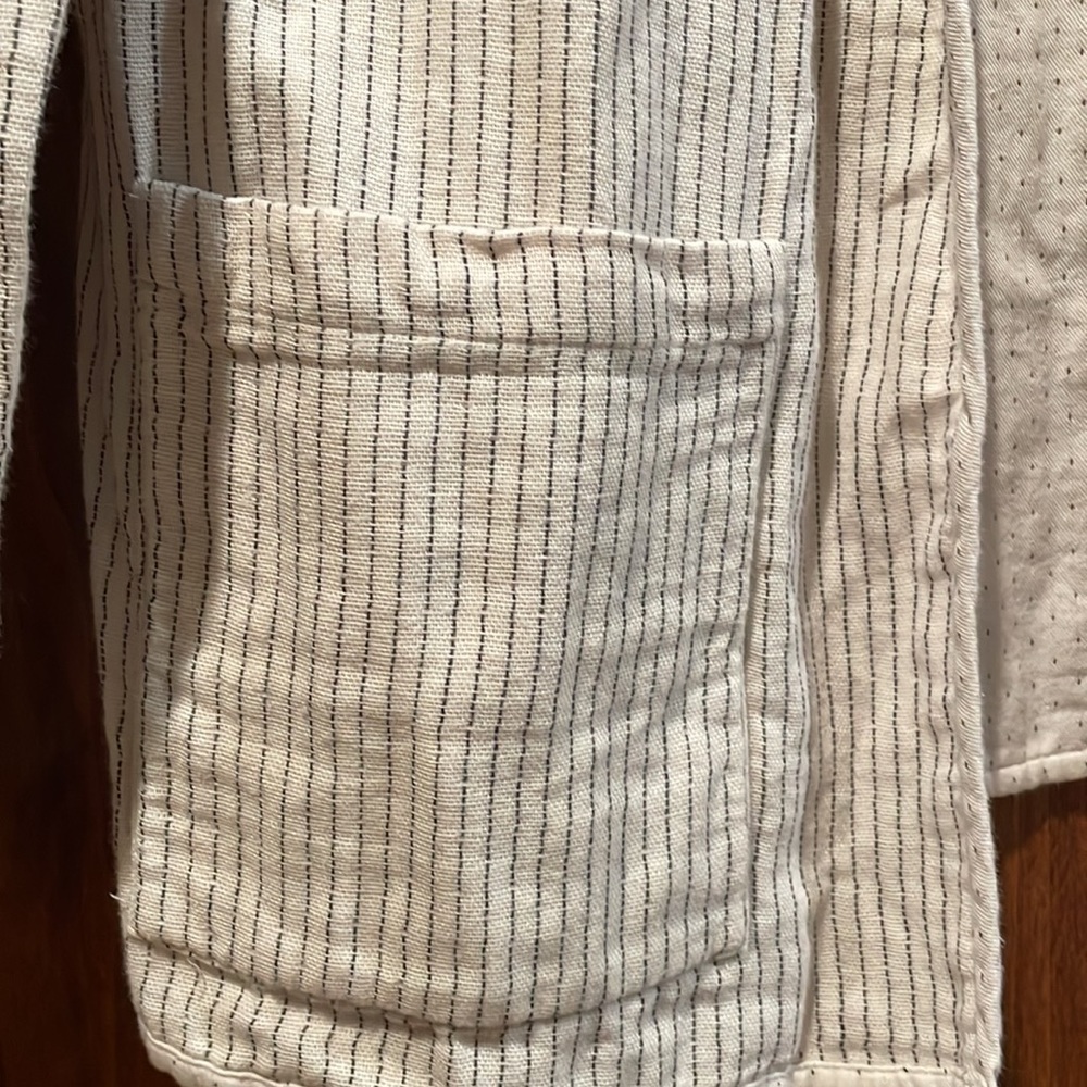Eileen Fisher Open Front Neck Slubbed Organic Cotton Reversible Jacket Blazer S - Picture 5 of 16